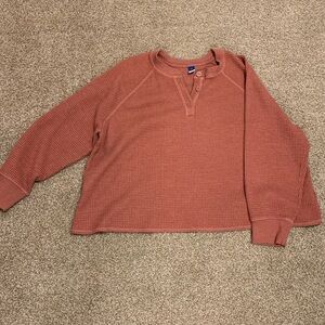 Old Navy Terracotta Waffle Knit Henley